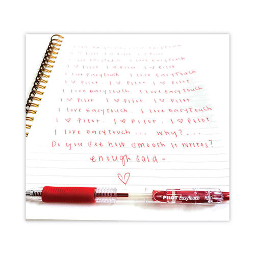 Easytouch Ballpoint Pen, Retractable, Fine 0.7 Mm, Red Ink, Clear Barrel, Dozen