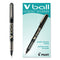 Vball Liquid Ink Roller Ball Pen, Stick, Fine 0.7 Mm, Black Ink, Black Barrel, Dozen