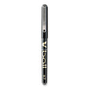 Vball Liquid Ink Roller Ball Pen, Stick, Fine 0.7 Mm, Black Ink, Black Barrel, Dozen