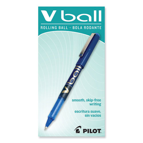 Vball Liquid Ink Roller Ball Pen, Stick, Fine 0.7 Mm, Blue Ink, Blue Barrel, Dozen