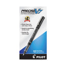 Precise V7 Roller Ball Pen, Stick, Fine 0.7 Mm, Black Ink, Black Barrel, Dozen