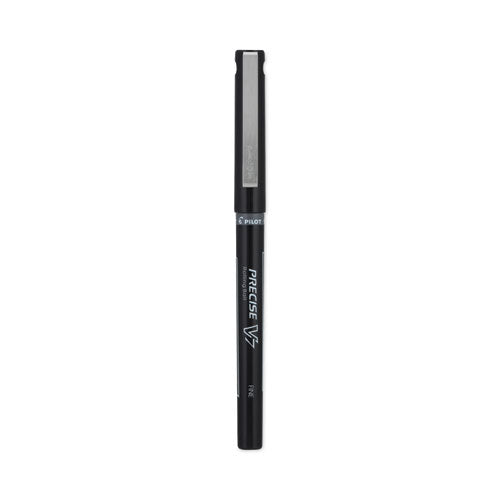 Precise V7 Roller Ball Pen, Stick, Fine 0.7 Mm, Black Ink, Black Barrel, Dozen