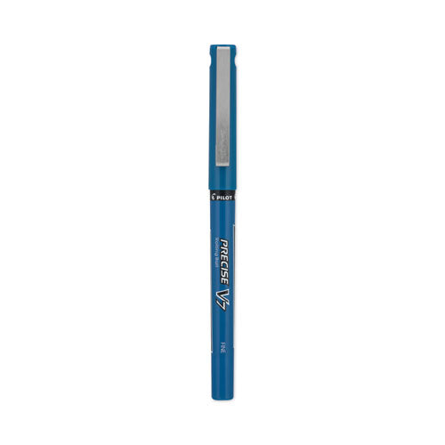 Precise V7 Roller Ball Pen, Stick, Fine 0.7 Mm, Blue Ink, Blue Barrel, Dozen