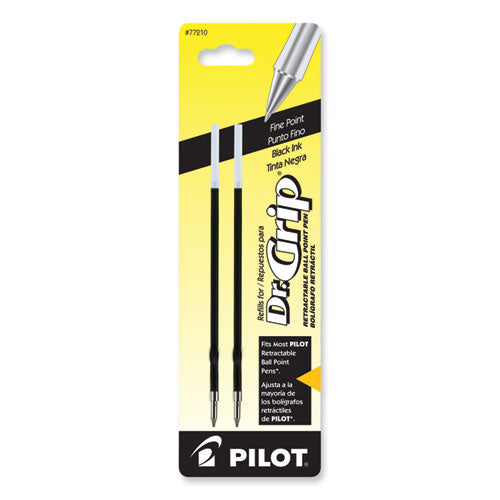 Refill For Dr. Grip, Easytouch, The Better, B2p And Rex Grip Begreen Ballpoint Pens, Fine Conical Tip, Black Ink, 2/pack