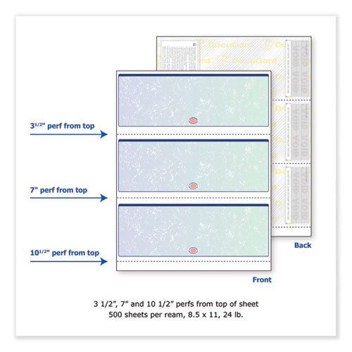 Premier Prismatic Check, 13 Features, 8.5 X 11, Blue/green Prismatic, 500/ream