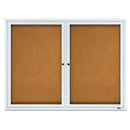 Enclosed Cork Bulletin Board, Cork/fiberboard, 48 X 36, Tan Surface, Silver Aluminum Frame