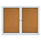 Enclosed Cork Bulletin Board, Cork/fiberboard, 48 X 36, Tan Surface, Silver Aluminum Frame