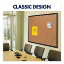 Classic Series Cork Bulletin Board, 36 X 24, Tan Surface, Black Aluminum Frame