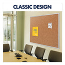 Classic Series Cork Bulletin Board, 36 X 24, Tan Surface, Silver Anodized Aluminum Frame