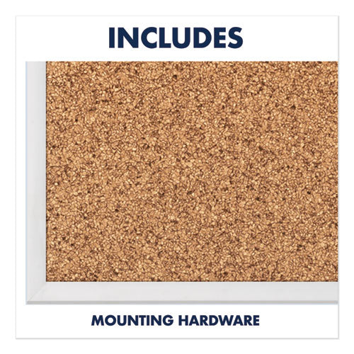 Classic Series Cork Bulletin Board, 36 X 24, Tan Surface, Silver Anodized Aluminum Frame