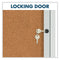 Enclosed Indoor Cork Bulletin Board With One Hinged Door, 24 X 36, Tan Surface, Silver Aluminum Frame