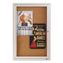 Enclosed Indoor Cork Bulletin Board With One Hinged Door, 24 X 36, Tan Surface, Silver Aluminum Frame