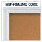 Enclosed Indoor Cork Bulletin Board With One Hinged Door, 24 X 36, Tan Surface, Silver Aluminum Frame