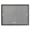 Enclosed Indoor Cork And Gray Fabric Bulletin Board With Two Sliding Glass Doors, 48 X 36, Graphite Gray Aluminum Frame