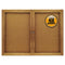 Enclosed Indoor Cork Bulletin Board With Three Hinged Doors, 72 X 36, Tan Surface, Silver Aluminum Frame