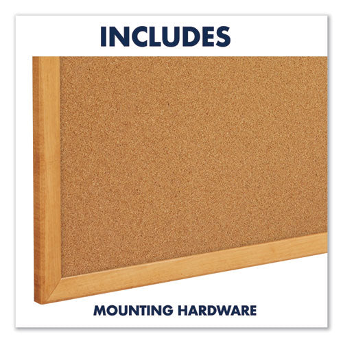 Classic Series Cork Bulletin Board, 36 X 24, Tan Surface, Oak Fiberboard Frame