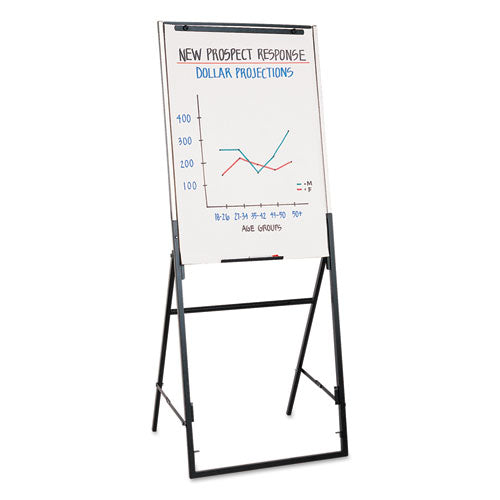 Futura Dry Erase Presentation Easel, 26 X 35, White Surface, Black Steel Frame