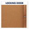 Enclosed Indoor Cork Bulletin Board With Two Hinged Doors, 48 X 36, Tan Surface, Oak Fiberboard Frame