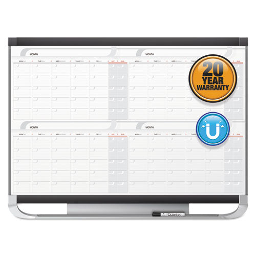 Prestige 2 Magnetic Total Erase Four-month Calendar, 48 X 36, White Surface, Graphite Fiberboard/plastic Frame