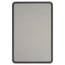 Contour Fabric Bulletin Board, 48 X 36, Gray Surface, Black Plastic Frame