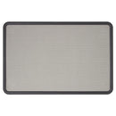 Contour Fabric Bulletin Board, 48 X 36, Gray Surface, Black Plastic Frame