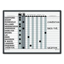 Employee In/out Board System, Up To 15 Employees, 24 X 18, Porcelain White/gray Surface, Black Aluminum Frame