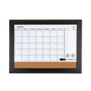 Home Decor Magnetic Combo Dry Erase Board With Cork Board On Bottom, 23 X 17, White/natural Surface, Espresso Wood Frame