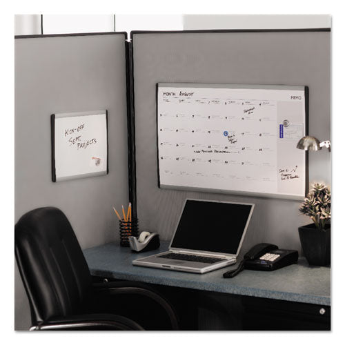 Arc Frame Cubicle Dry Erase Board, 24 X 14, White Surface, Silver Aluminum Frame