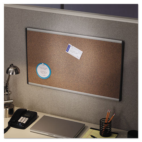 Arc Frame Cubicle Cork Board, 30 X 18, Natural Surface, Silver Aluminum Frame