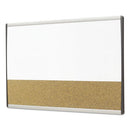 Arc Frame Cubicle Dry Erase/cork Board, 30 X 18, Natural/white Surface, Silver Aluminum Frame