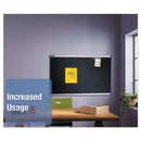 Prestige Embossed Foam Bulletin Board, 36 X 24, Black Surface, Silver Aluminum Frame