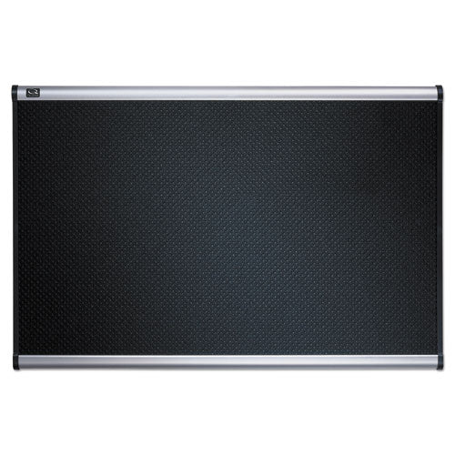 Prestige Embossed Foam Bulletin Board, 72 X 48, Black Surface, Silver Aluminum Frame