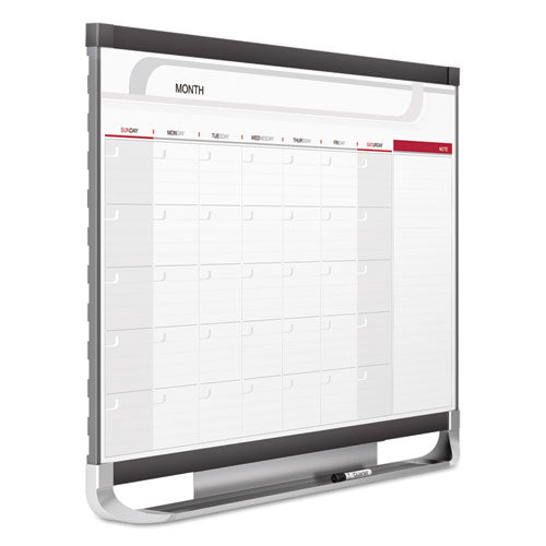 Prestige 2 Magnetic Total Erase Monthly Calendar, 36 X 24, White Surface, Graphite Fiberboard/plastic Frame