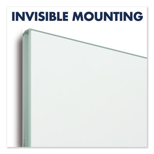 Invisamount Magnetic Glass Marker Board, 39 X 22, White Surface