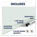 Invisamount Magnetic Glass Marker Board, 74 X 42, White Surface