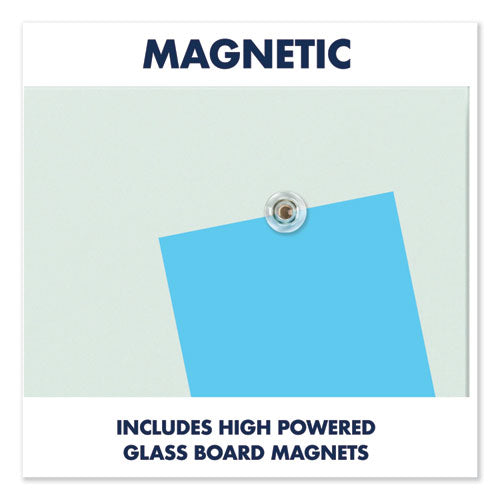 Invisamount Magnetic Glass Marker Board, 85 X 48, White Surface