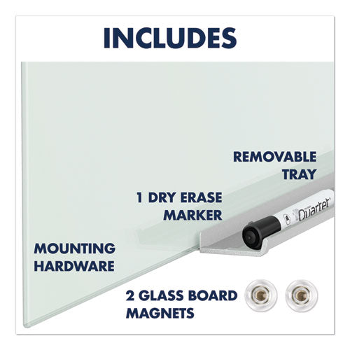 Invisamount Magnetic Glass Marker Board, 85 X 48, White Surface