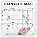 Infinity Magnetic Glass Calendar Board, One Month, 24 X 18, White Surface