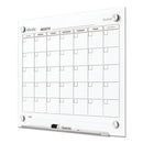 Infinity Magnetic Glass Calendar Board, One Month, 24 X 18, White Surface