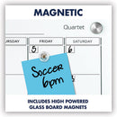 Infinity Magnetic Glass Calendar Board, One Month, 24 X 18, White Surface