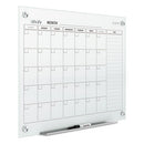 Infinity Magnetic Glass Calendar Board, One Month, 36 X 24, White Surface