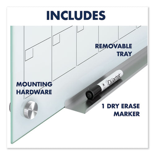 Infinity Magnetic Glass Calendar Board, One Month, 36 X 24, White Surface
