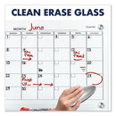 Infinity Magnetic Glass Calendar Board, One Month, 36 X 24, White Surface