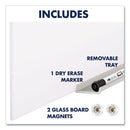 Invisamount Vertical Magnetic Glass Dry-erase Boards, 28 X 50, White Surface