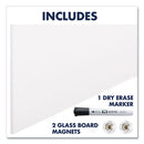 Invisamount Vertical Magnetic Glass Dry-erase Boards, 42 X 74, White Surface