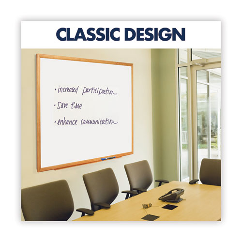 Classic Series Total Erase Dry Erase Boards, 36 X 24, White Surface, Oak Fiberboard Frame