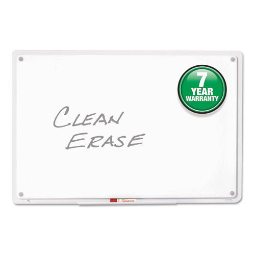 Iq Total Erase Translucent-edge Board, 11 X 7, White Surface, Clear Plastic Frame