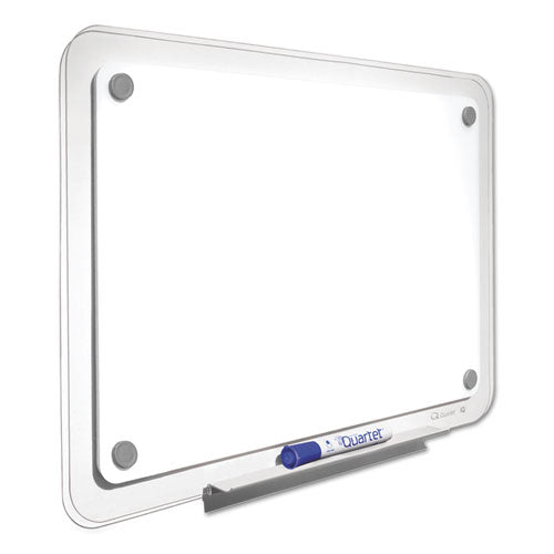 Iq Total Erase Translucent-edge Board, 36 X 23, White Surface, Clear Plastic Frame