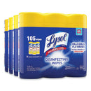 Disinfecting Wipes, 1-ply, 7 X 7.25, Lemon And Lime Blossom, White, 35 Wipes/canister, 3 Canisters/pack