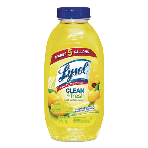 Clean And Fresh Multi-surface Disinfectant Cleaner, Sparkling Lemon And Sunflower Essence, 10.75 Oz Bottle, 20/carton